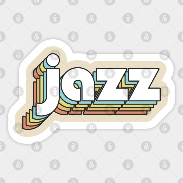 Jazz - Retro Rainbow Typography Faded Style Sticker by Paxnotods